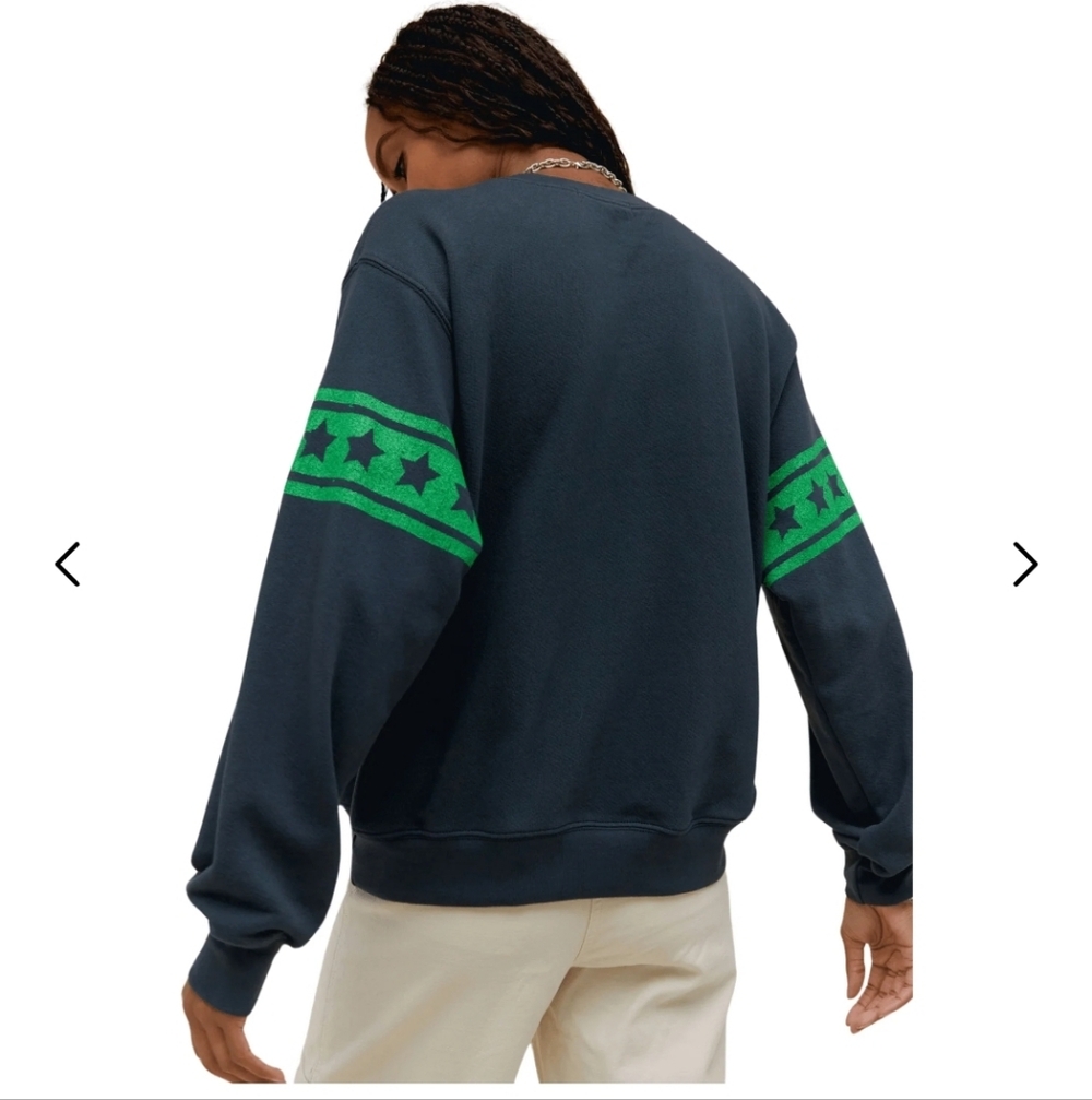 NWT DAYDREAMER Sample Lucky Star Sweatshirt Top $114 Retail Size Small - Picture 2 of 6